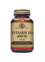 Solgar Vitamin D3 (Cholekalciferol) 10 MCG (400 i.e.), 100 Softgels - pomaga ohranjati kosti in zobe - Imunski sistem podpora - Non-GMO, Gluten Free, Dairy Free - 100 Servings