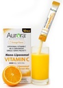 Aurora Nutrascience Nano-Pack Liposomal Vitamin C v prahu pijača mešamo, Imunska podpora, Visoka trdnost 3000 mg Na postrežbo 10 Posamično servo pakiranje, oranžna