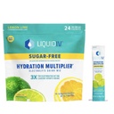 Tekoči I.V. Množilec hidracije brez sladkorja - limonasti limete – Hidracija Powder Packets, Elektrolit Drink Mix, Easy Open Enojna serving Stick Non-GMO 24 Sticks + 1-0,45 zelenega grozdnega sladkorja brez