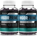 (2 paket) Vigor Prime Performance Gumies Prime Vigor XL Gummy dodatek, Vigor Prime XL Največja moč Napredno Shilajit Sea Moss Fenugreek Gumies Skupna energijska vitalnost Podpora (2 mesec dobave)