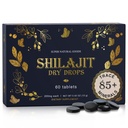 Čisti shilajit suhe kapljice - visoka jakost, stopnja A, 100% čista s fulvično kislino & 85+ Trace Minerali za boljšo energijo Presnova in Imunska podpora 
