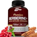 NutriFlair Premium Berberine HCL 1200mg, 60 kapsul - Plus čisti cimet, dodatki Tablete, Podpora imunskega sistema