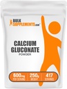 BulkSupplements.com Kalcijev glukonat v prahu - Kalcijev dodatek, enostavno Absorbirano - Nearomatizirano & Gluten Free, 600mg na serviranje, 250g (8.8 oz) (Pack po 1)