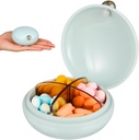 Iplusmile tablete Organizator 4 krat na dan, Cute Round Travel Contairs, Prenosne Odstranljive tablete Pill Box Dispenser za ženske Delovno mesto Dnevni vitamini Nosilec (modra)