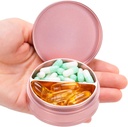 Kovinske tablete Primer 2 Kompartment - vodoodporne tablete Škatla za dnevno potovanje, Žepna tabletke Vsebnik Kompaktna Medicina Organizator za vitamine Ribja olja Medication