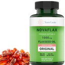 Nova Lucia Organsko laneno olje Kapsule 1000mg – Omega 3 6 9 Mehčalci za lase, kožo in nohte – Ne-GMO, Gluten-free, Hexane-free, enostavno pogoltniti – 100 Tekoči softgels