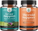 Sveženj za čiščenje jeter Detox in popravila - Silymarin mleko Thistle Dandelion koren, Beetroot & Artichoke Extract & Podpora ščitnice - L Tirozin, Bladderwrack, Selenium & Ashwagandha za Hormone Balance