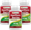 Najboljši naravni Hawthorn Berry 565 mg 180 kapsul (180 kapsul (3. paket)