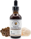 Creator's Touch Botanicals, Super 5, Gobe, Mešanica 2 fl oz z Reishi, Turčija rep, Levi Mane, Chaga in Maitake gobe za imuno podporo. Dvojno izvlečeno, Macrated.
