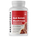 Kapsule glive Brain Forza Organic Red Reishi, Adaptogene gobe z močjo imunske podpore, zdravje srca in srca, splošno dobro počutje in vitalnost, ne-GMO, Vegan, Organske, 90 kapsul