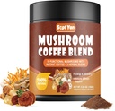 Kava iz gob z 10 gobami, kolumbijski Instant Coffee Powder z levjo grivo, Reishi, Chaga, Cordyceps, Shiitake, Maitake, Turkey Tail - Gobe dodatek za energijo, Fokus, Imunska podpora