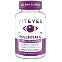 Viteyes Essentials Eye Health Dietary Supplement, Lutein & Zeaksantin za makularno podporo, 90 kapsul
