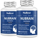 NuBrain Booster - Brain Supplement for Brain Booster, Memory, Focus & Clarity Support with St John's Wort, Ginkgo Biloba, Bacopa & More 