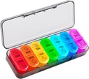 Betife AM PM tablete Organizator 7 dan, tedenske tablete Organizator 2 krat na dan, Dnevne tablete Box AM PM, Prenosna potovalna medicina primer, dan in noč tablete vsebnik za zdravila, vitamin ali dodatek (črna)
