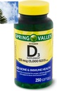 Spomladanska dolina Vitamin D3 Softgels, 125 μg na softgel, 5000 i.e., 250 štev.
