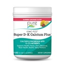 Ionic Fizz Super D-K Calcium Plus s čisto Essence - z ekstra magnezij, vitamin D3, Vitamin K2 za močne kosti in stres podporo - Malina limonada - 14.82oz