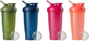 BlenderBottle 2-pack 28-ounce Classic Shaker steklenice za stresanje beljakovin in pred vadbo, Moss/Moss in mornarica/Navy in All Pink in Coral