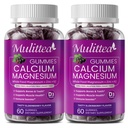 Kalcij Magnezijev cink Gumiji z visoko absorpcijo Magnezij Glicinat 200mg, Kalij -Plant Kalcijev dodatek w/ D3 & Sea Moss za kosti, mišice, miren Mood & spanje podpora- Otroci in odrasli (2 paket)