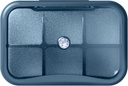 6 Compartment Travel Pill Organizator, majhne tablete Škatla za torbico, žepne dnevne tablete primeru prenosljive tablete Medicina tablete, tedenski vitamin imetnik organizator (modra z Rhinestone)