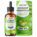 Soursop Graviola tekoče kapljice 1900MG 2Fl Oz, Soursop Bitter Leaf Extract Dodatki, Sleep Relax Podpora in imunski boost - Sladkor brez sladkorja, naravni okus, Zeliščna dobrota