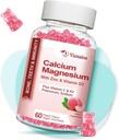 Visoka absorpcija Kalcijeve žvečilke, brez sladkorja Kalcijev magnezijev cink Gumiji z vitaminom D3 za moške in ženske, breskve arome 60 Cts