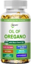 Olje Origano Softgels,Organics Oil of Origano s črnim semenskim oljem za imuno podporo Prebavne zdravstvene Sezonsko zelišče,Visoko Carvacrol & Thymokinone Origano Oil, na osnovi planta,Non-GMO,120 Count