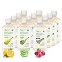 AloeCure Organic Aloe Vera Juice - 12 steklenica pakiranje vzorca - Grozdje, Lemon, naravna aroma, 12x500ml