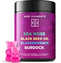 Organic Sea Moss Gumies z oljem črnega semena, Bladderwrack & Burdock Root 
