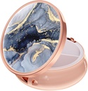 Box tablete Rouidr, 3 Kompartment Medicine tablete Primer, Mala kovinska potovalna medicina Škatla za torbico in žep, Rose Gold, temno sivi marmor