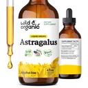 Wild & Organic Astragalus Tinktura - Imunska podpora dodatek w/Astragalus korenski ekstrakt - Veganska tinktura za imuniteto - Sladkor in brez alkohola kapljice - 4 fl oz