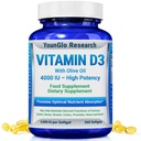 Vitamin D3 4000 i.e. prehranska dopolnila za spodbujanje zdravega delovanja kosti in imunskega sistema, lahkih za penjenje 360 kapsul