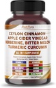 Ceylon Cinamon Apple Cider kis Berberine Bitter Melon - Made in ZDA