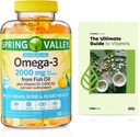 Spring Valley Omega-3 iz ribjega olja 2000 mg, maksimalna nega, 120 Count + Exclusive VitaMax Vitamin Guide (2 izdelka)