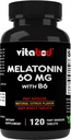 Melatonin 60 mg z vitaminom B6 – 120 hitre raztapljajoče tablete ekstra močna podpora za spanje – brez zdravil – naravna aroma citrusov – vegetarijanska, ne- GMO, gluten-free
