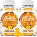 Kreatin Monohidrat Gumiji za moške in ženske, Žvečilni kreatin Monohidrat za mišično moč, mišice graditelj, energijski boost, sladkor brez, vegan, mango aroma-120 Count