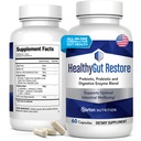 Zdrav GutSupport+ - Gut Health and Immunity Support with Prebiotics, Probiotics and Digestive Enzymes for Digestion and Absorption - 60 Zdravilne kapsule proti želodčni bolezni