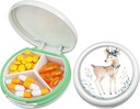 Serfeymi majhne tablete Box - 3 Kompartmenti Prenosne tablete Box za Purse Pocket, Compact Mini potovalne tablete Primer - Primeren za medicino, Vitamin, ribje olje, dodatki - bela (Jelen)