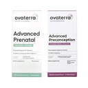 Ovaterra Advanced Prenatal & Preconception Multivitaminski paket za ženske z DHEA 25 mg, holin 550 mg, folat (metilfolat) 1,010 mcg, omega-3 DHA, EPA, kelirano železo 364 kapsul - 28 dnevna zaloga