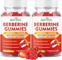 2 paketi Berberine Gumies,Sugar Free 2000mg Visoka moč Berberine HCI dodatek, Plus Ceylon Cimet, mleko Oves za ženske in moške, imunski sistem in metabolizem podpora - 120 Gummies