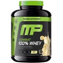 MusclePharm Combat 100% Whey Protein Powder, Banana Milk Flavor, hitro okrevanje in mišice Pridobivanje z izolatom sirotkinih beljakovin, visoke beljakovine v prahu za ženske in moške, Gluten Free, 5 lb, 70 Servings