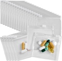 Z zadrgo tablete vrečke - 24 Pcs, slide zaklep jasno plastična mini vrečke, BPA-brezplačno tablet vitamini, dodatki, zdravila, nakit, obrti, mali predmeti - samo-zatesnitev, ponovno uporaben, potovanja prijazno