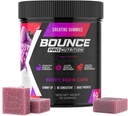Bounce Pro Creatine Monohidrat Gumiji za moške in ženske, Nizki kalori, 6G Kreatin na Serving, Vegan, Anti-Melting, Gluten-free, Ne-GMO, 2g Kreatin na Gummy (30ct, Berry Snow Cone)