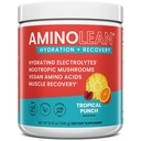 Aminolean hidrolit v prahu in regenerativni napitek z morskimi minerali, nootropnimi gobami in veganskimi aminokislinami, BCAA + EAA za izgradnjo mišic po treningu, tropski punch