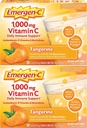 Emergen-C 1000mg Vitamin C Powder, z antioksidanti, B vitamini in elektroliti, Vitamin C Dodatki za imuno podporo, Kofein brez pijače Mix, Tangerin aroma - 60 Count/2 Mesec dobave