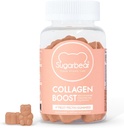 SugarbearPro Collagen Boosting Vegan multivitaminski gumiji, 100 mg aminokislin, vitamin C, vitamin D, B-12 in Biotin, spodbuja lase, nohti, kožo, kosti in skupno zdravje 60 Število 2 mesecev