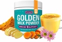 Turmaquik 3.2 Ounce Organsko zlato mleko Kurkuma v prahu – Imunska podpora Superfood Mešanica z ingver, črni poper, kurkumin, cimet, kardamom, vitamini C, D, B6, B12 in cink