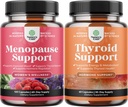 Sveženj popolne zeliščne menopavze dodatek za ženske za nočno potenje Mood 120ct in Herbal ščitnica podpora kompleks - Mood izboljšanje energije dodatek za zdravje ščitnice