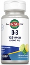 KAL Vitamin D-3 5000 i.e. ActivMelt, takojšnje raztapljanje, aroma naravne limone, zdrava imunska funkcija in podpora kosti, 90 serviranja, 90 mikro tablet