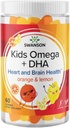 Swanson Kids Omega + DHA Gummies - 60 Gummies - Podpora zdravju možganov in srca za otroke - naravna in okusna