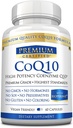 CoQ10 - Koencim Q10 300mg z MCT oljem in piperinom - hitra absorpcija - povečanje ravni antioksidanta, izboljšanje energije, podpora Cardio in plodnost - 60 Kapsule - Vegan prijazno